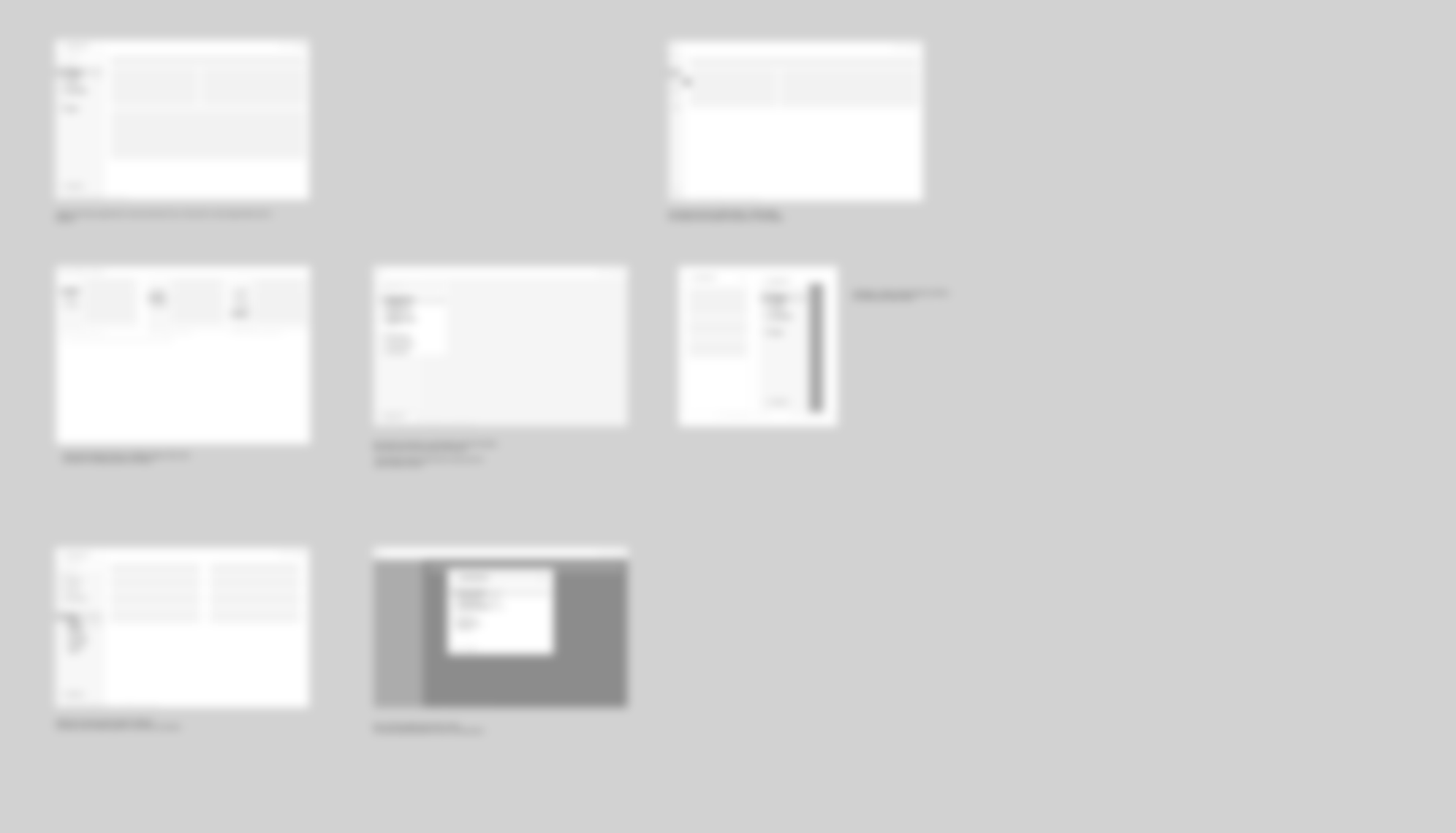 Global navigation low-fidelity wireframes v2, blurred for confidentiality