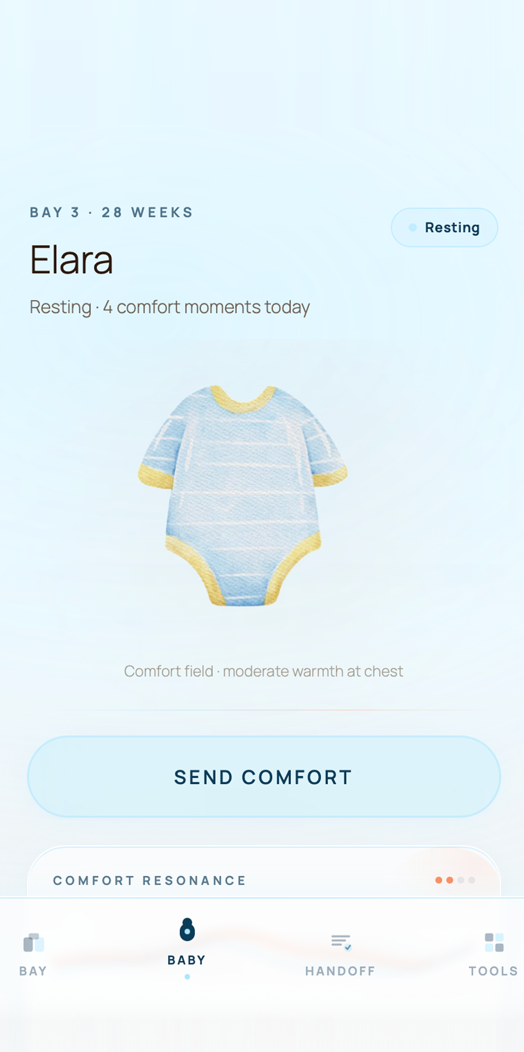 Baby detail, send comfort
