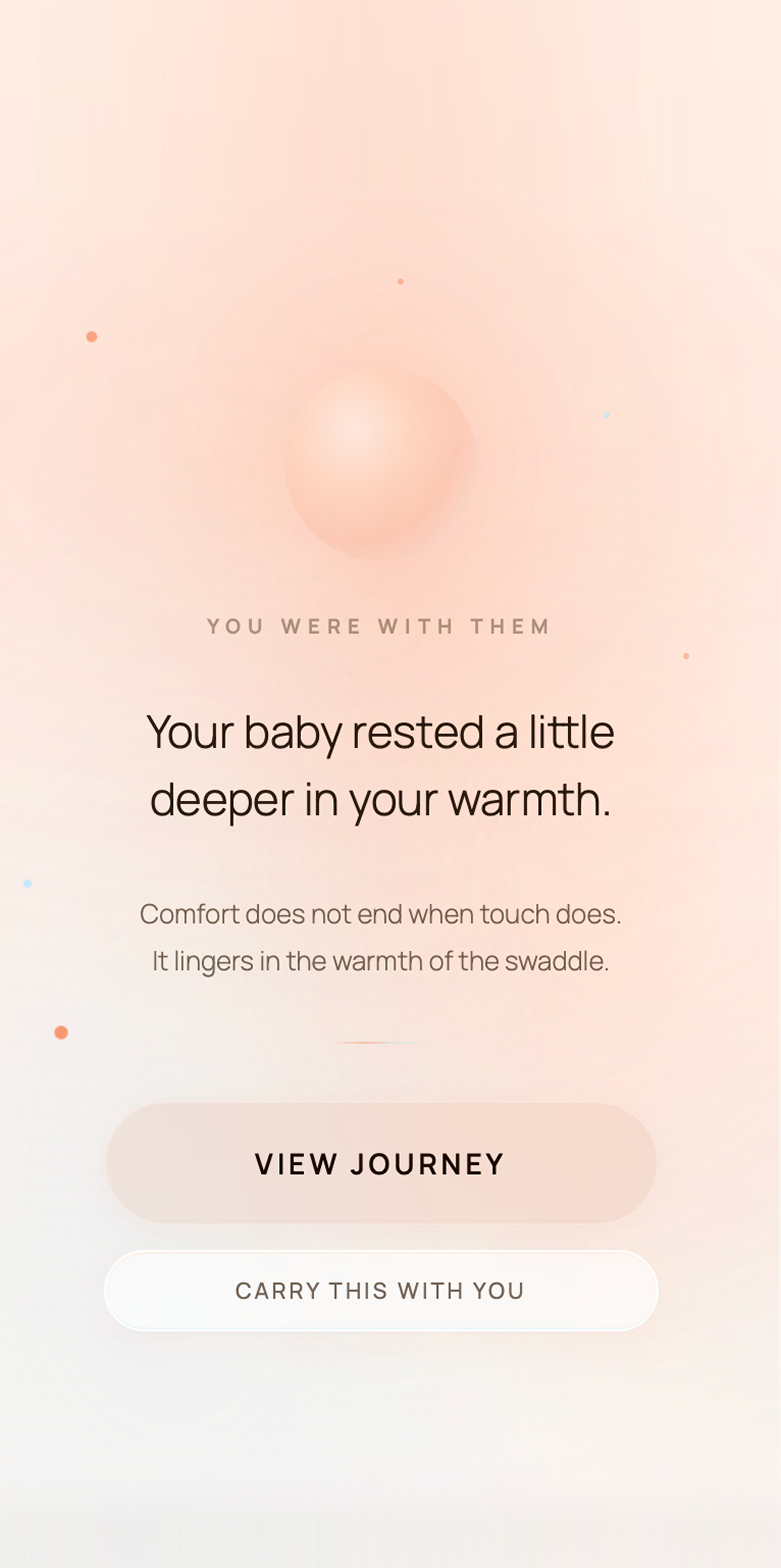 Post-comfort session closure screen