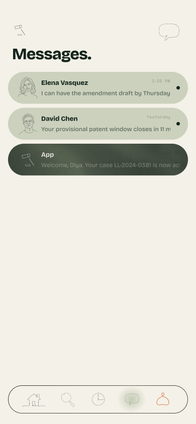 Messages list